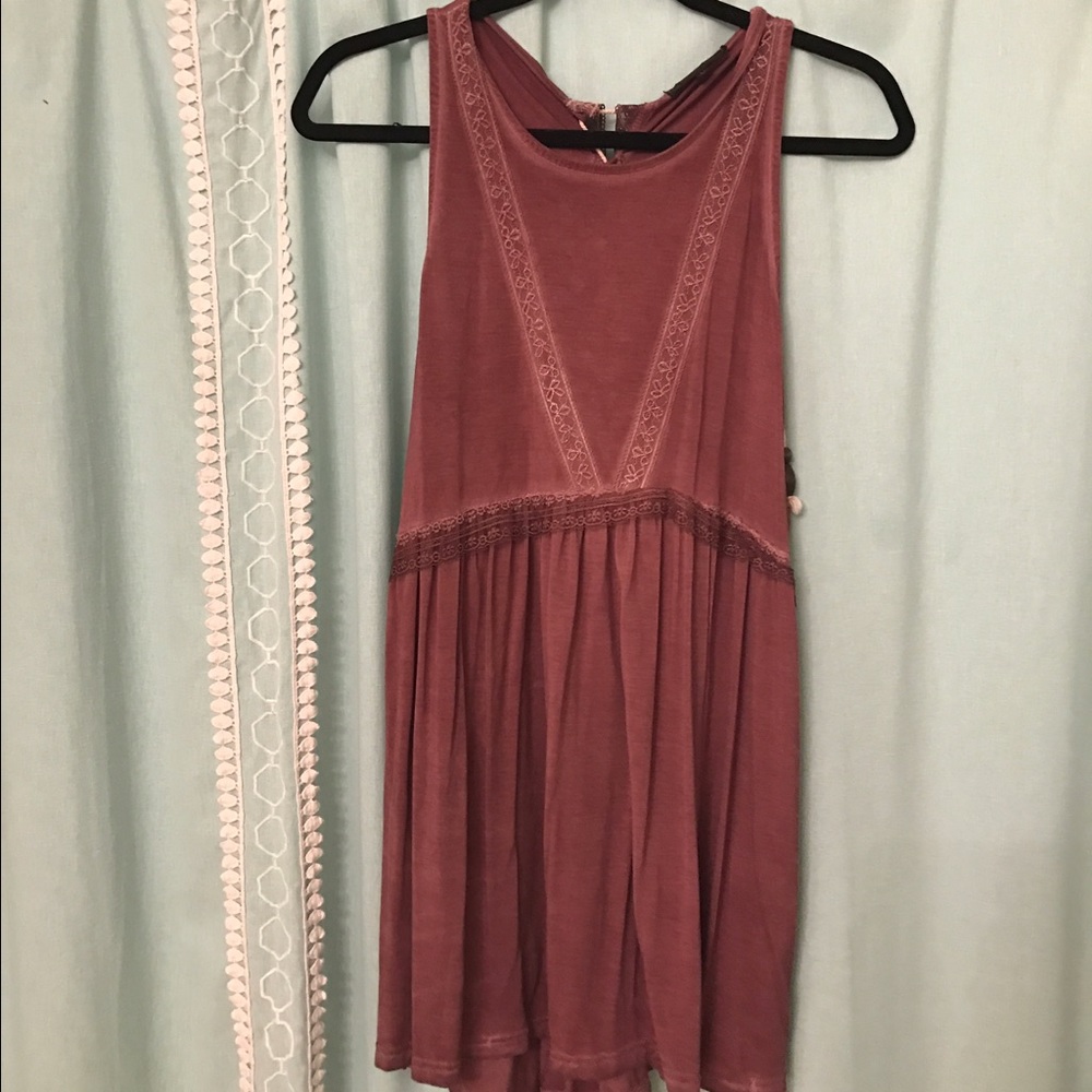 Maroon baby doll tie back