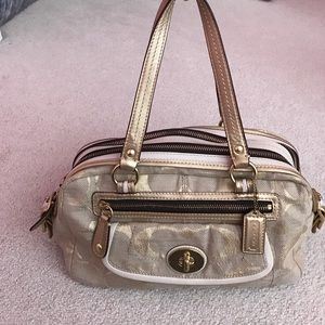 Coach gold handbag
