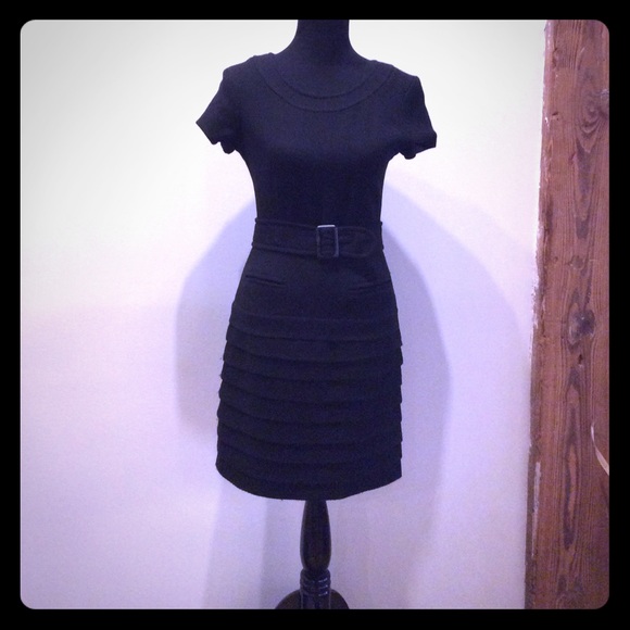 What Comes Around Goes Around Black Wool Dress - Picture 2 of 7