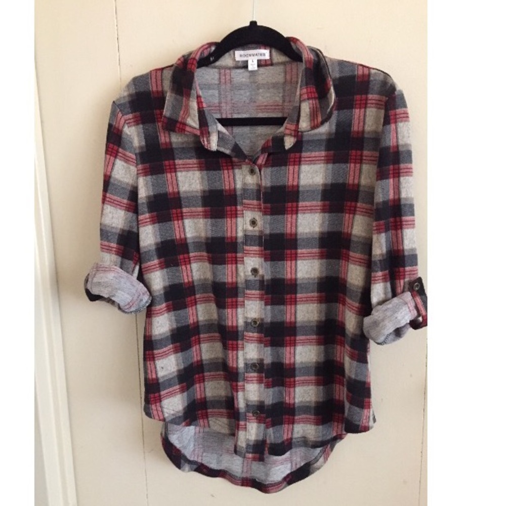 Quarter sleeve, soft plaid shirt