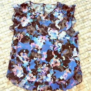 Beautiful watercolor flutter sleeve top