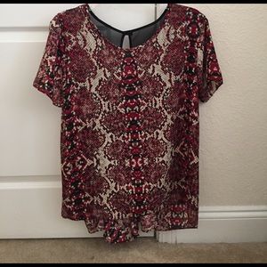 Red Print Top