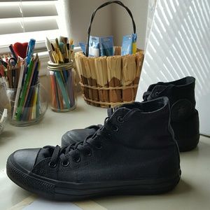 All Black High Top converse