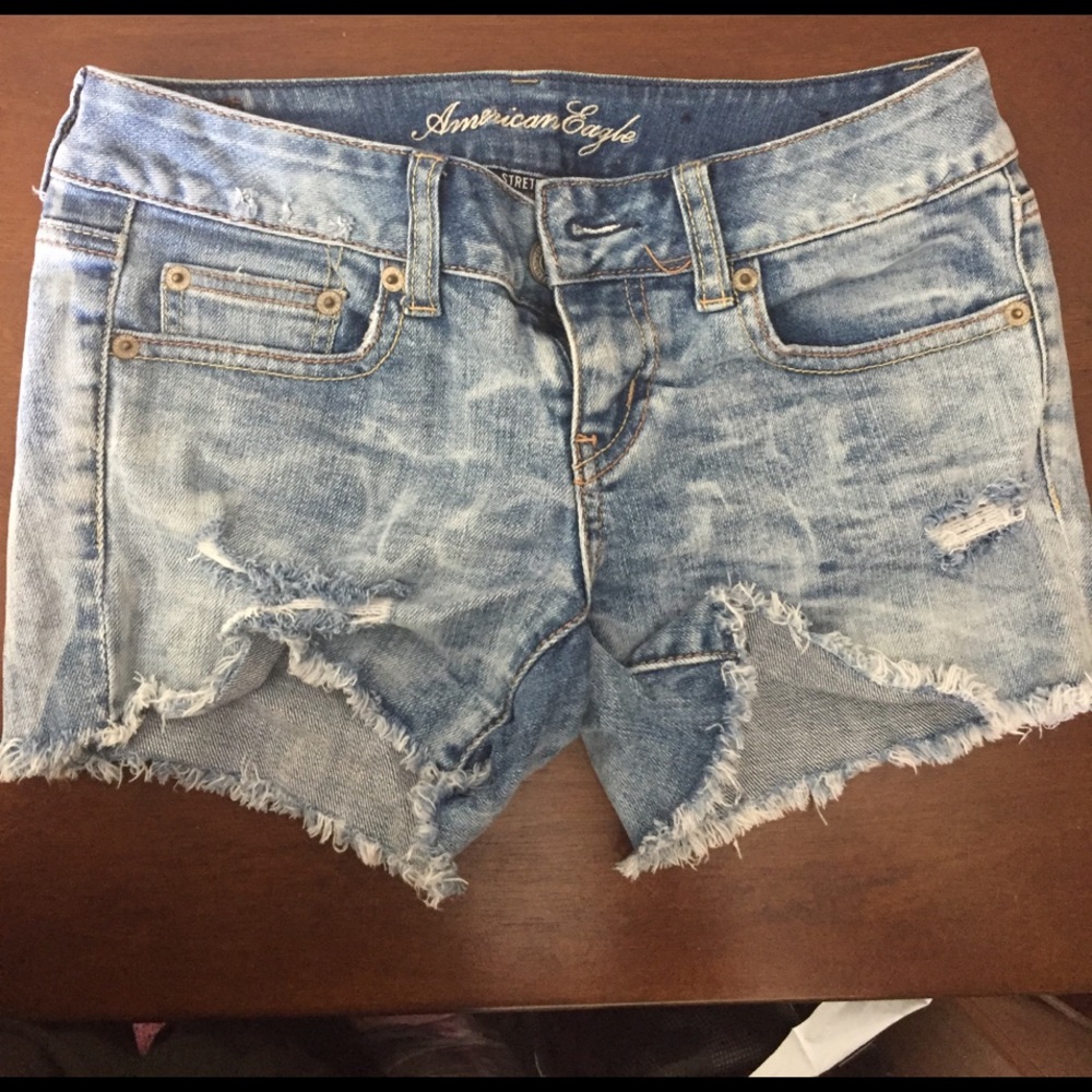 AE ripped jean shorts