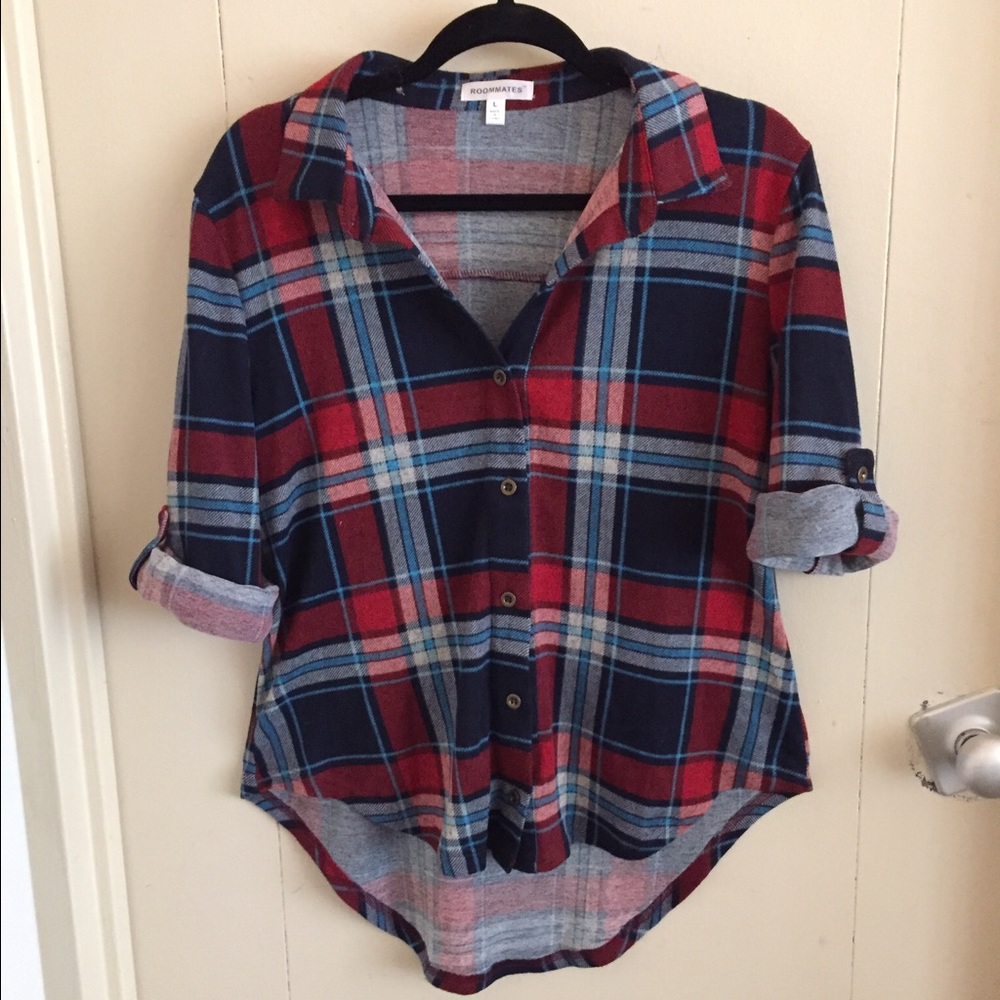 Plaid, soft, quarter sleeve shirt