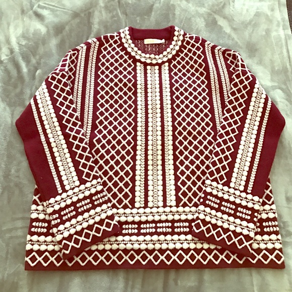 ❌SOLD❌ Tory Burch Merino Wool Jacquard Sweater - Picture 2 of 6