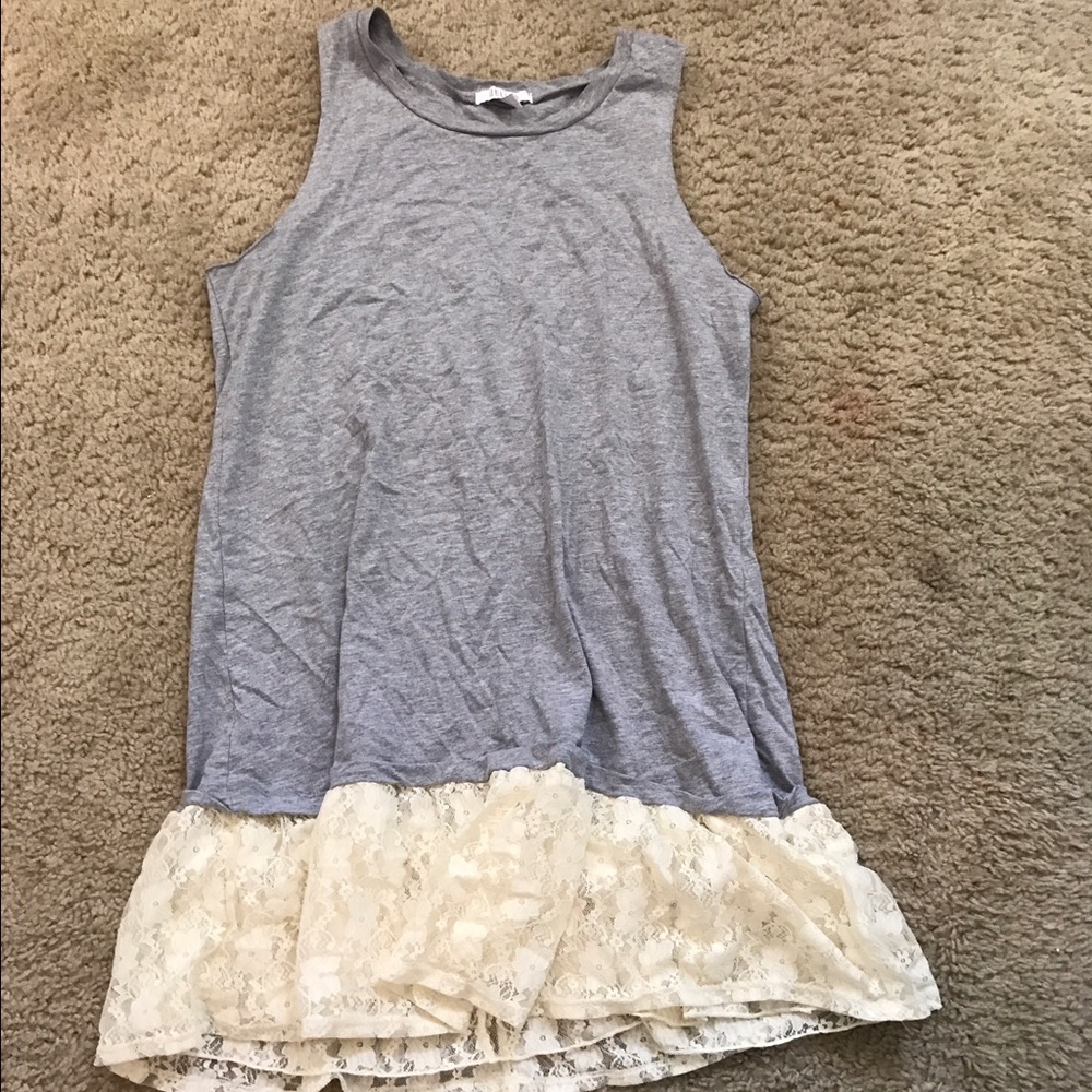Delias Gray and Cream Lace Muscle Shirt Dress
