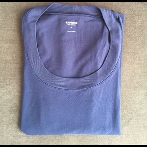 Express Blue Scoop Neck Long Sleeve