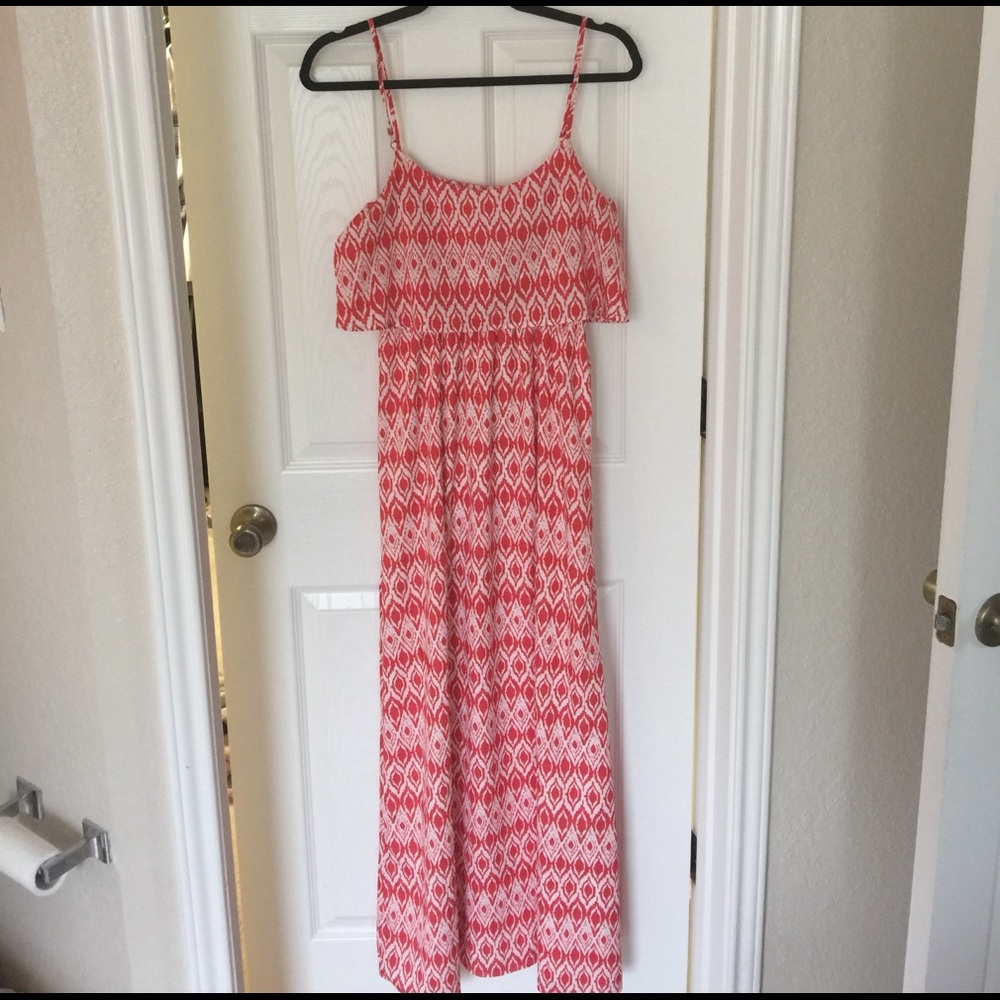 Beautiful red and white maxi dress