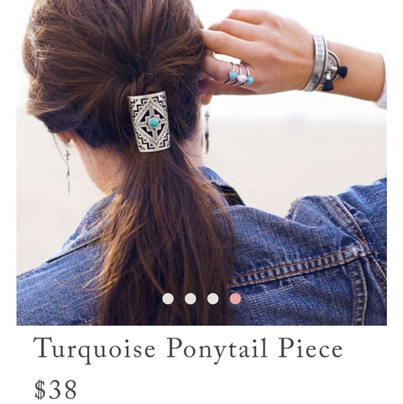 New Chloe & Isabel Silver&Turquoise Ponytail Clip