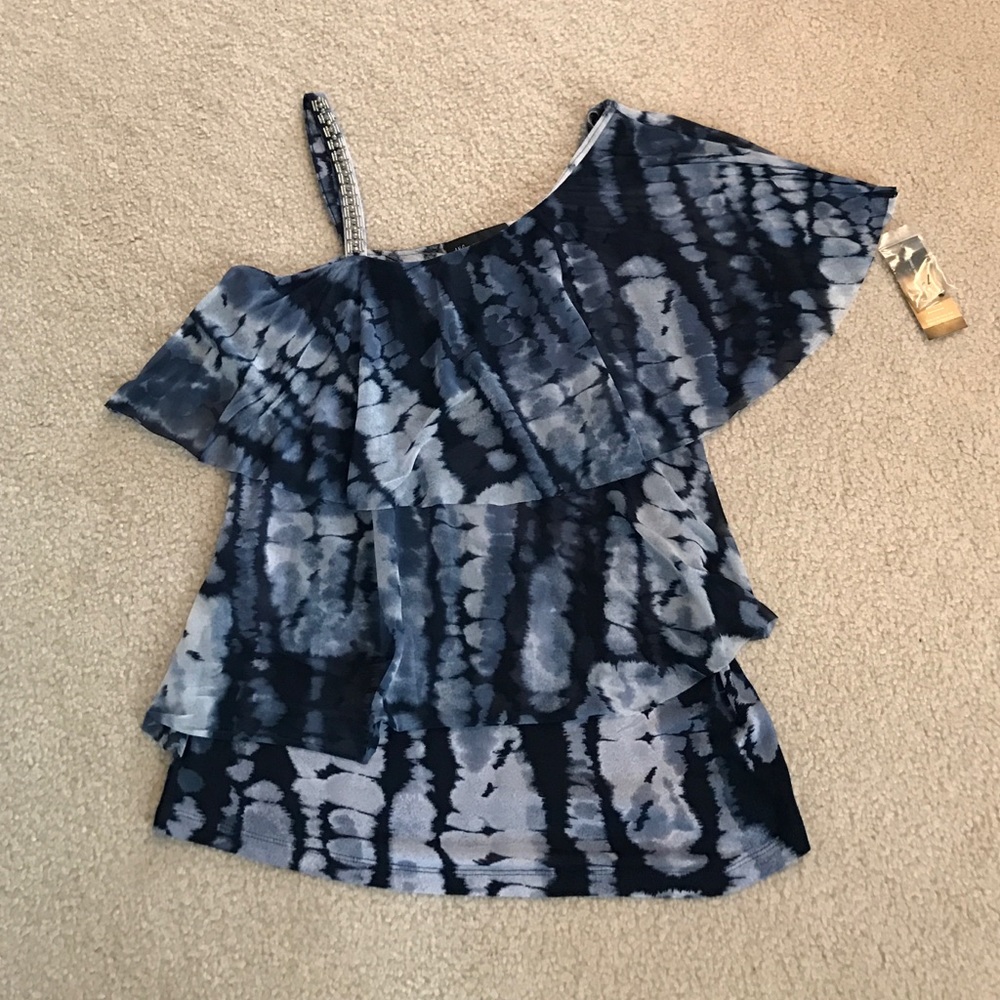 Shades of Blue One Shoulder Top