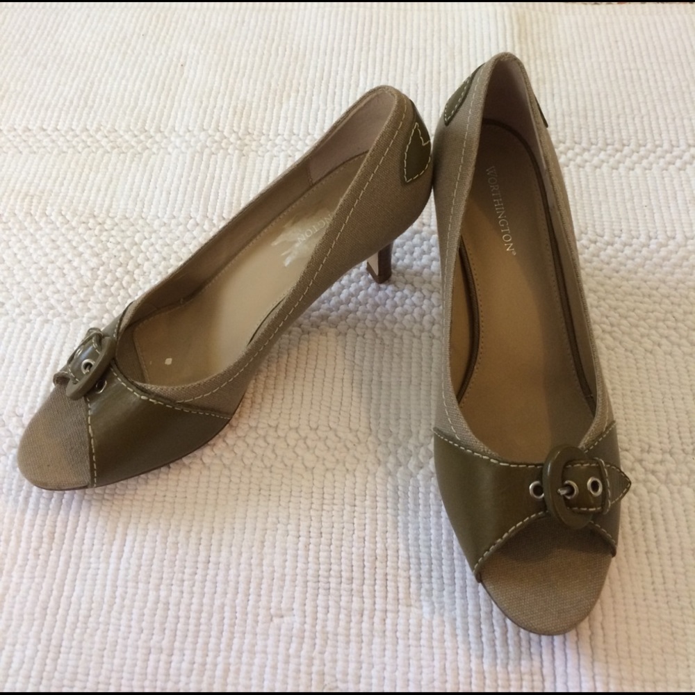 Worthington open toe heels