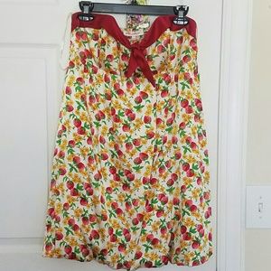 Betsey Johnson Silk Strawberry Baby doll Dress