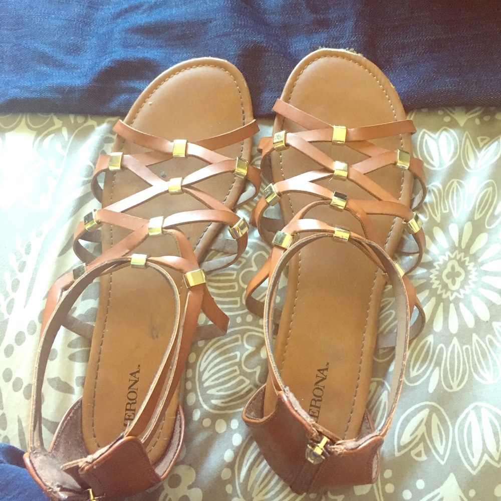 Brown gladiator sandals