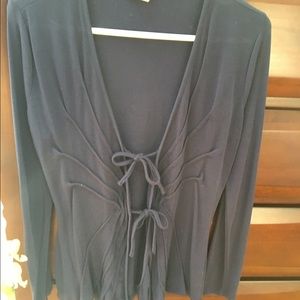 Navy tie front cardigan