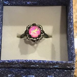 Pink fire opal ring