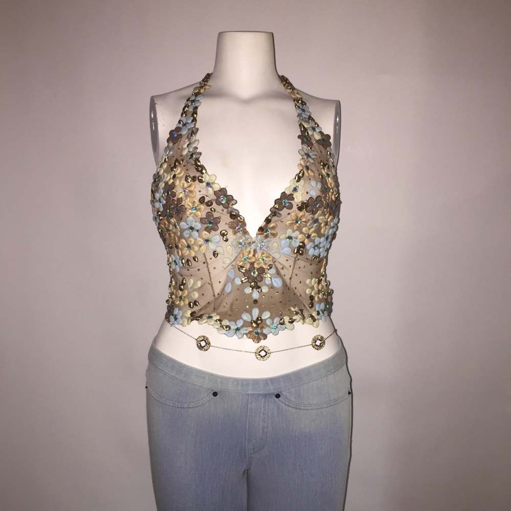 Coachella ready hand painted top!