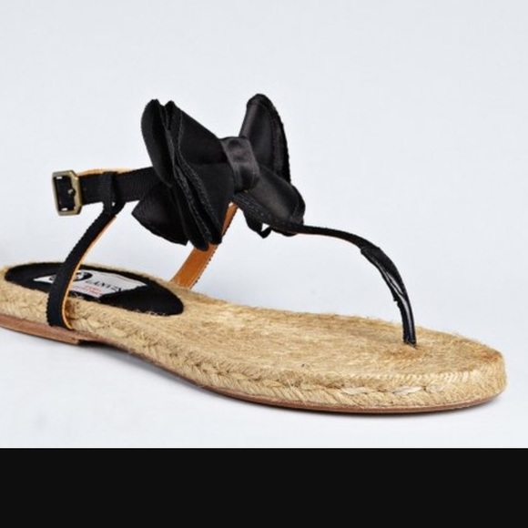 Lanvin Shoes - Auth Lanvin Bow Espadrilles Sandals Shoes