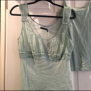 Pretty in mint! Delightful sheer tank  & cami!
