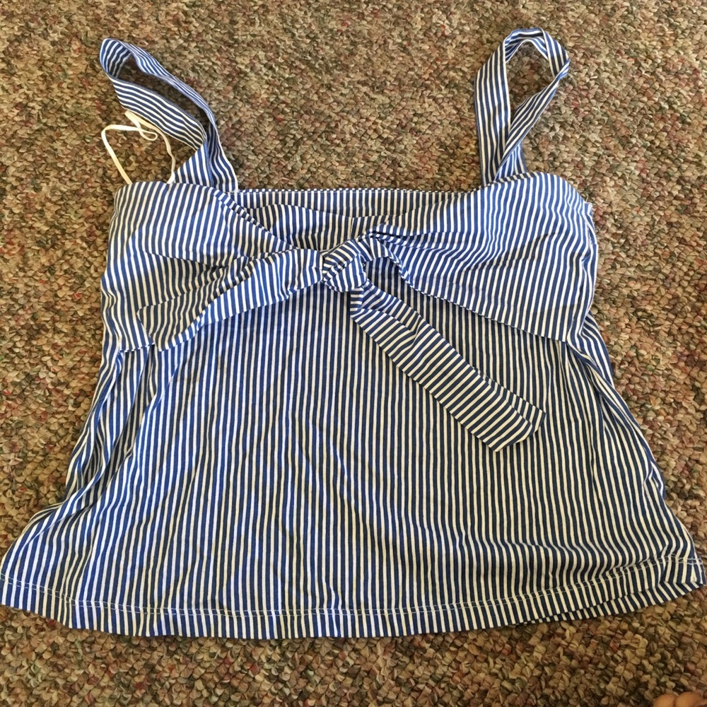 Zara striped bow top