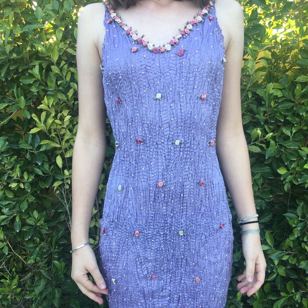 Violet dress w/ rose designs