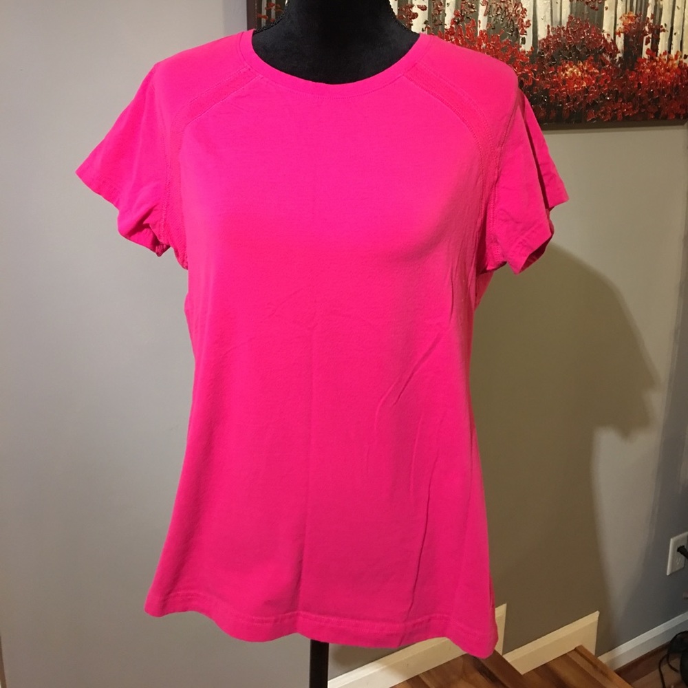 Pink cotton workout tee