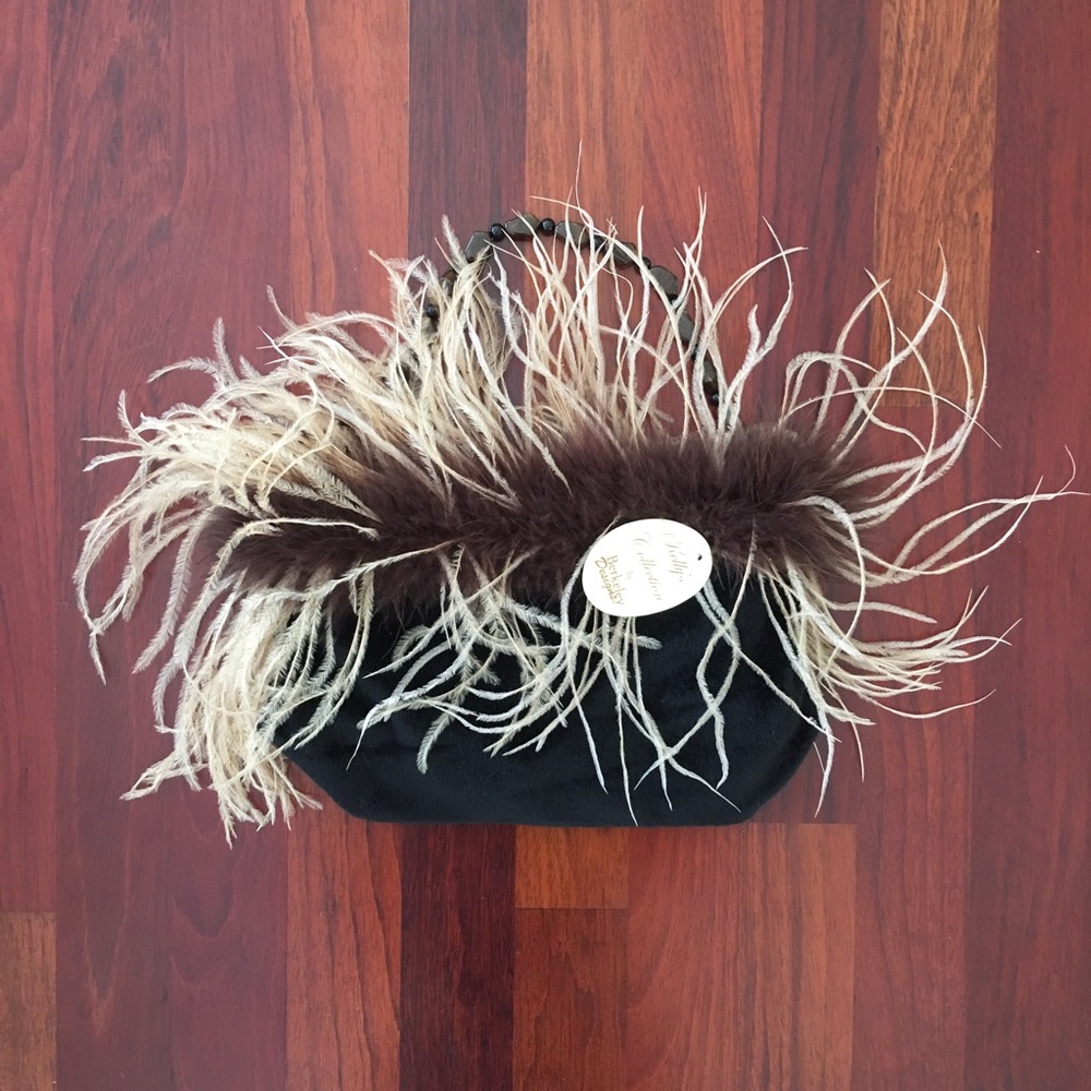 Brown Feathered Purse
