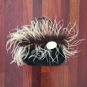 Brown Feathered Purse