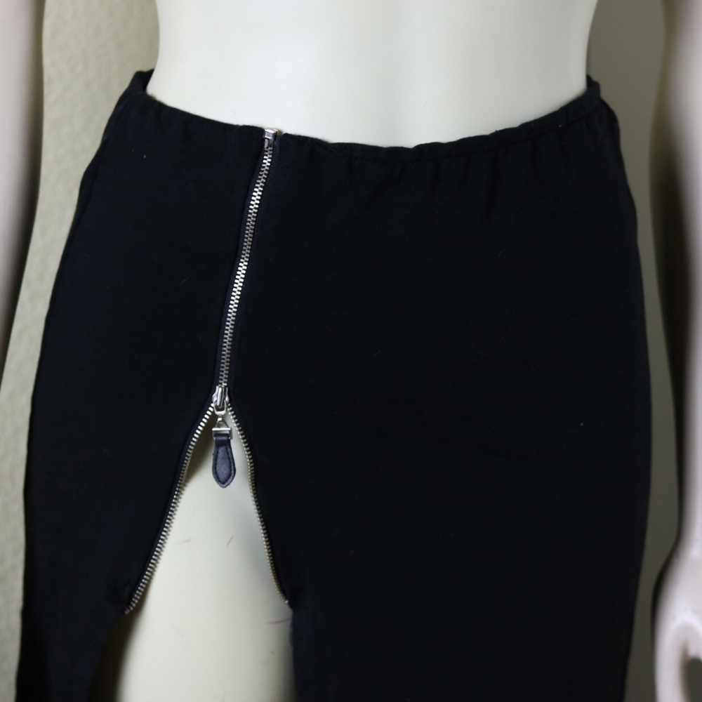 Black Zipper Slit Skirt