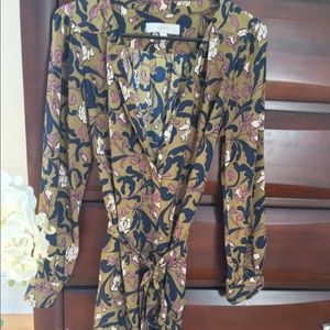 Tie waist collared dress