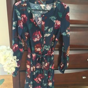Tie waist button down dress