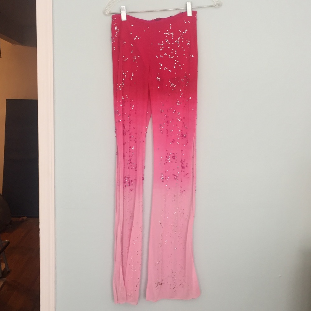 Sheer beaded belly dancing pants w/inset shorts.