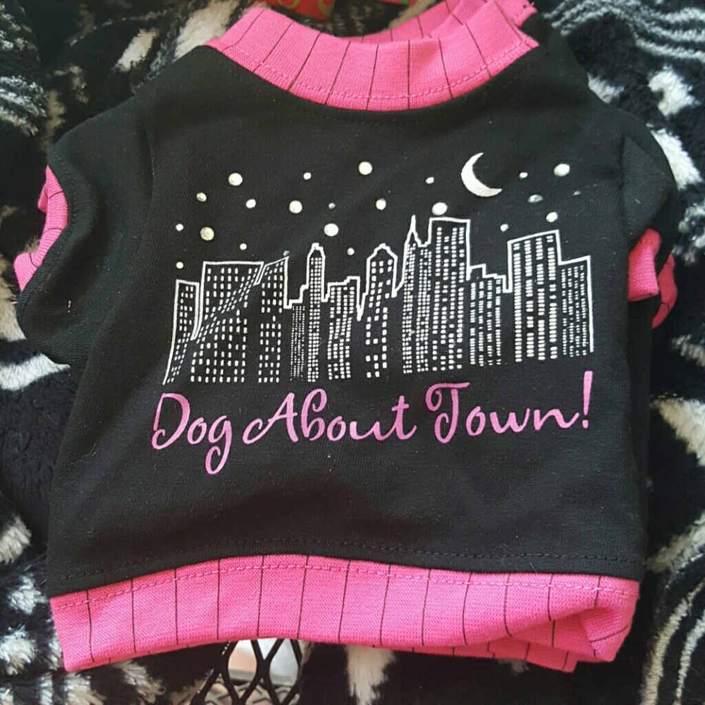 Simply dog Town Tee shirts pink black