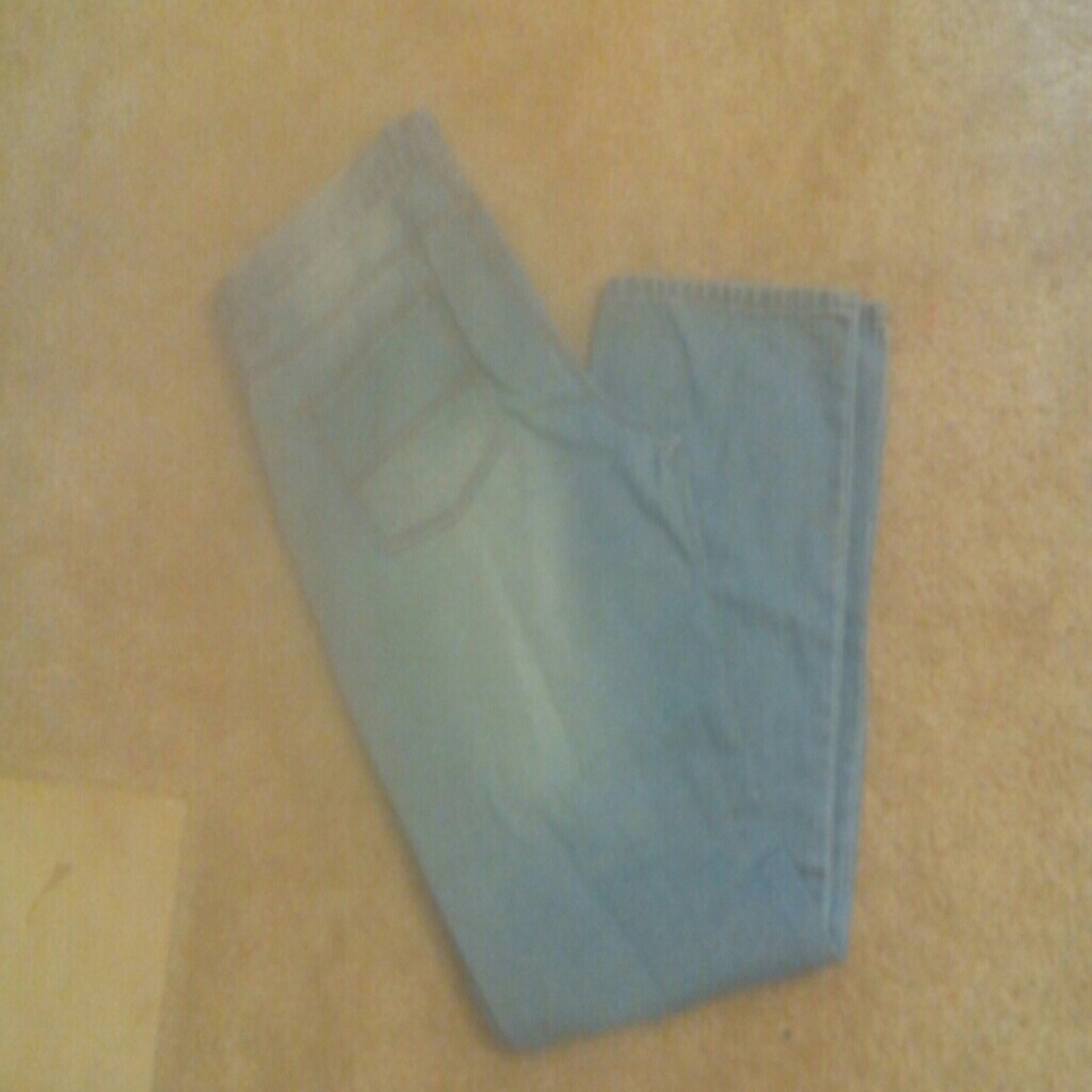 Acid washed blue jeans