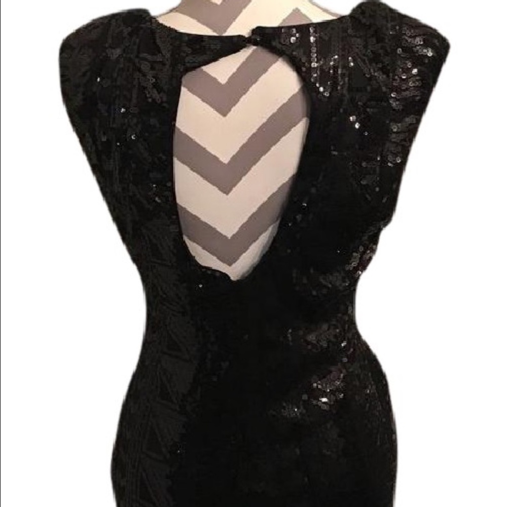 Black Sequined Dress-150