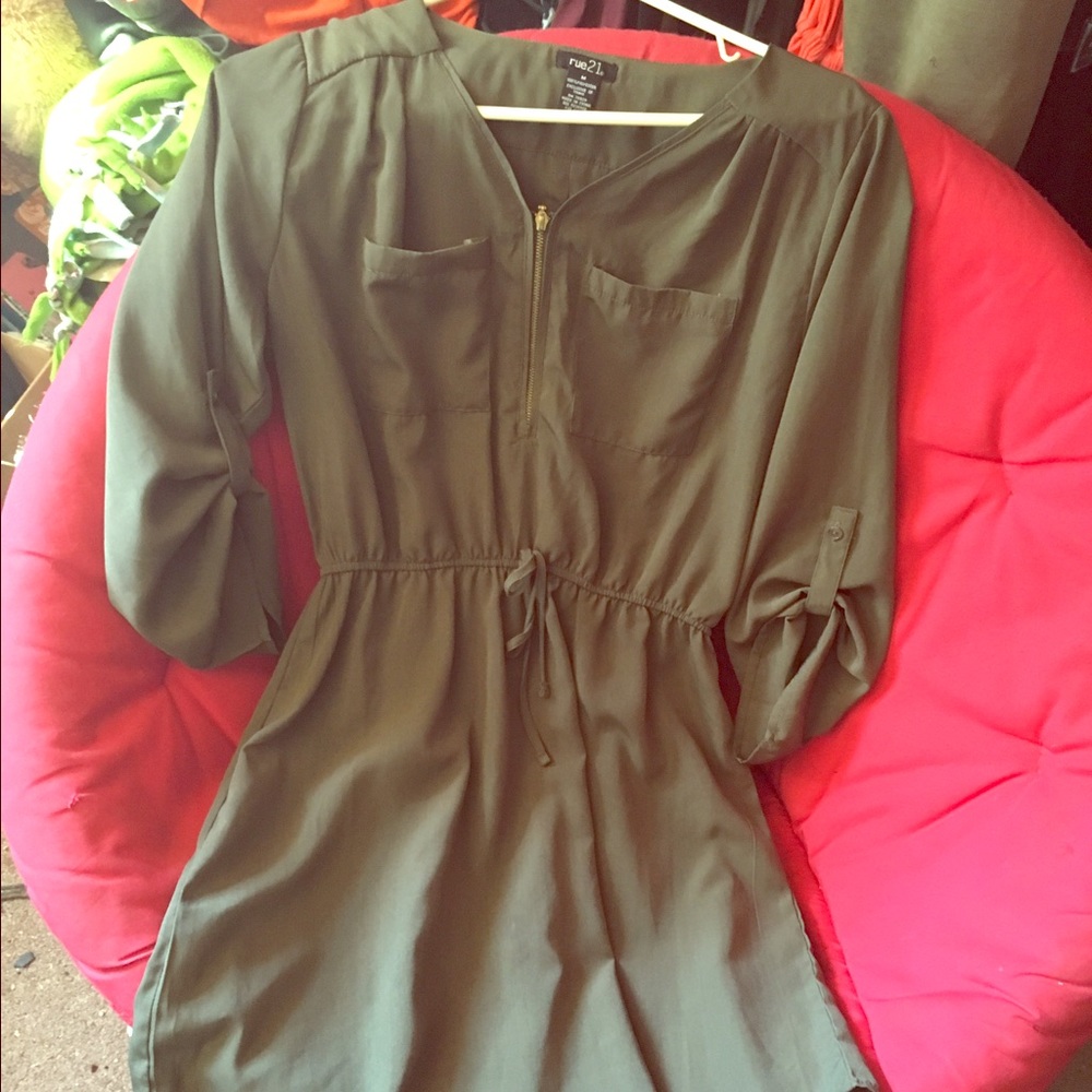 Dark Olive Green short dress