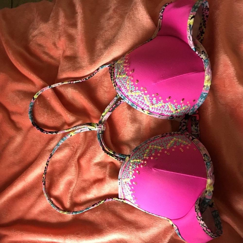 VS pink swimsuit top.
