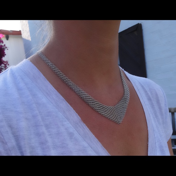 🌹SOLD🌹Auth. Tiffany & Co. Mesh Bib Necklace - Picture 6 of 6