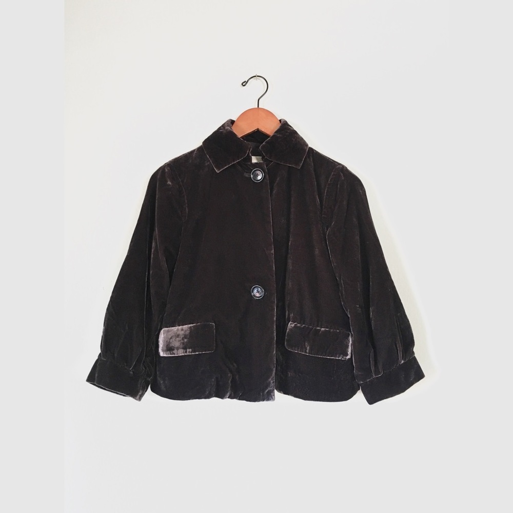 Michael MK Brown Velvet Babydoll Jacket