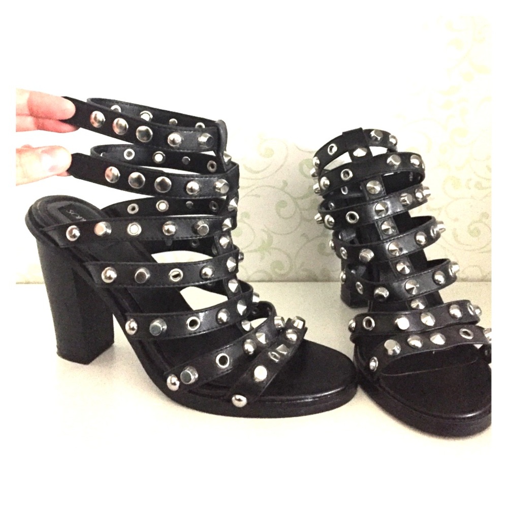 Sophia & Lee block heel studded sandals