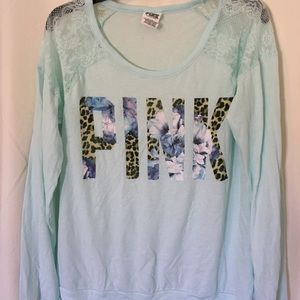 Pink large top lace insets