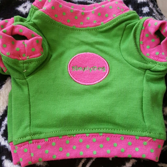 Simply dog Tee shirt solcialite pink green dots - Picture 2 of 2
