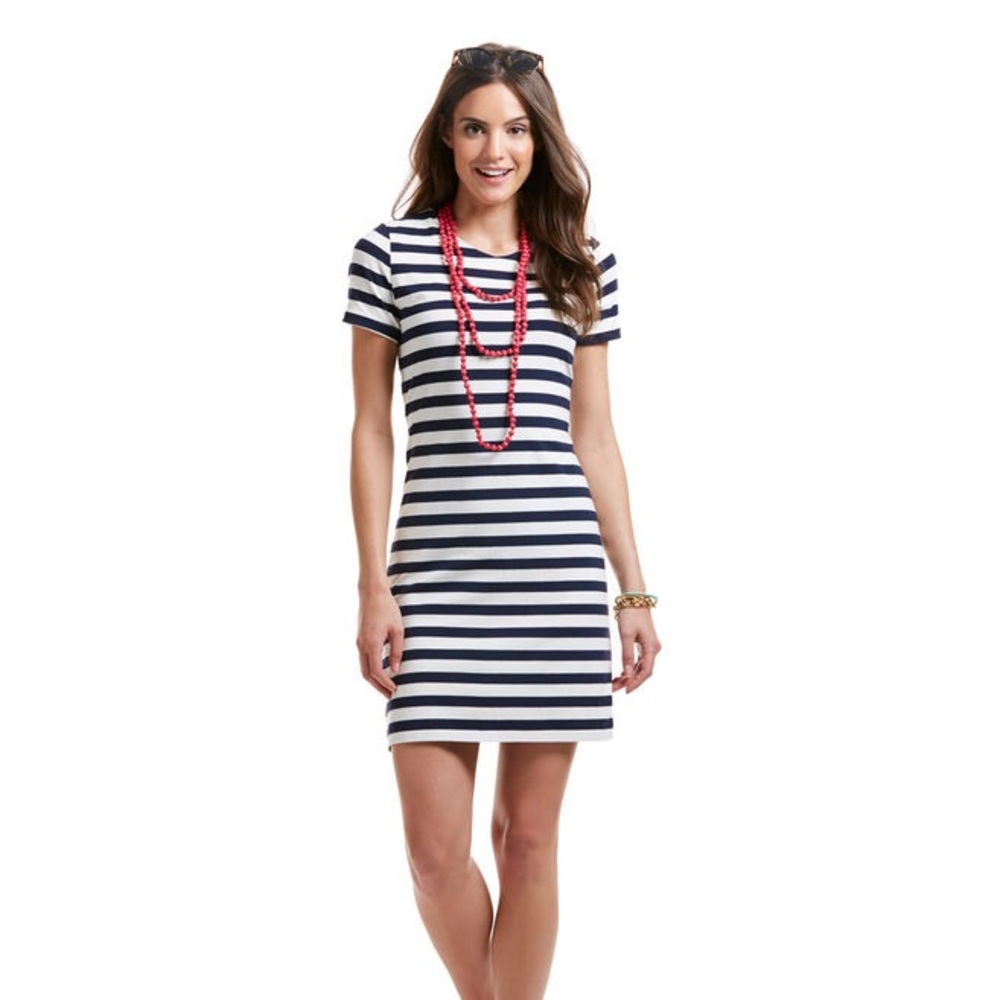 Stripe Zipper Back Knit Dress