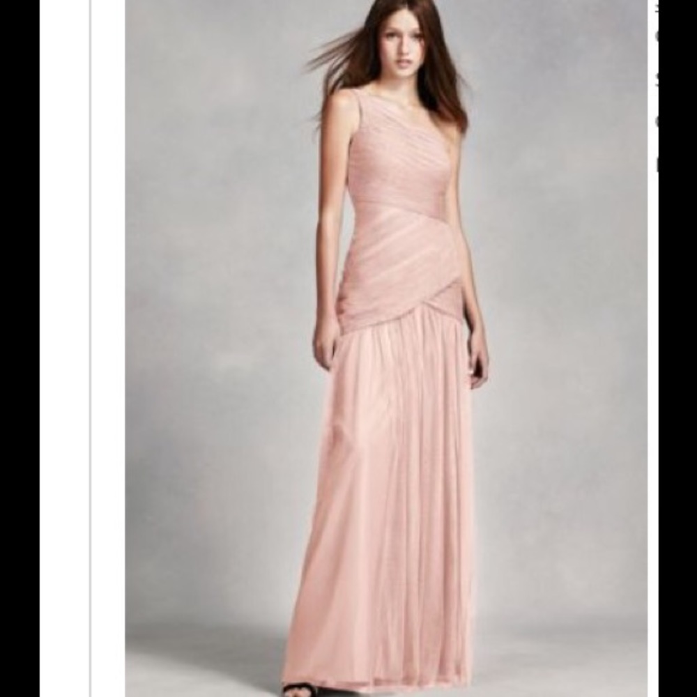 Vera Wang One Shoulder Illusion dress