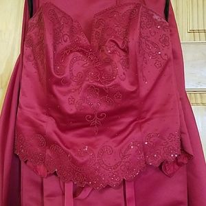 2 piece strapless dress