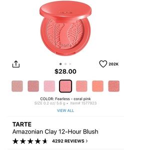 NIB Tarte Amazonian Blush