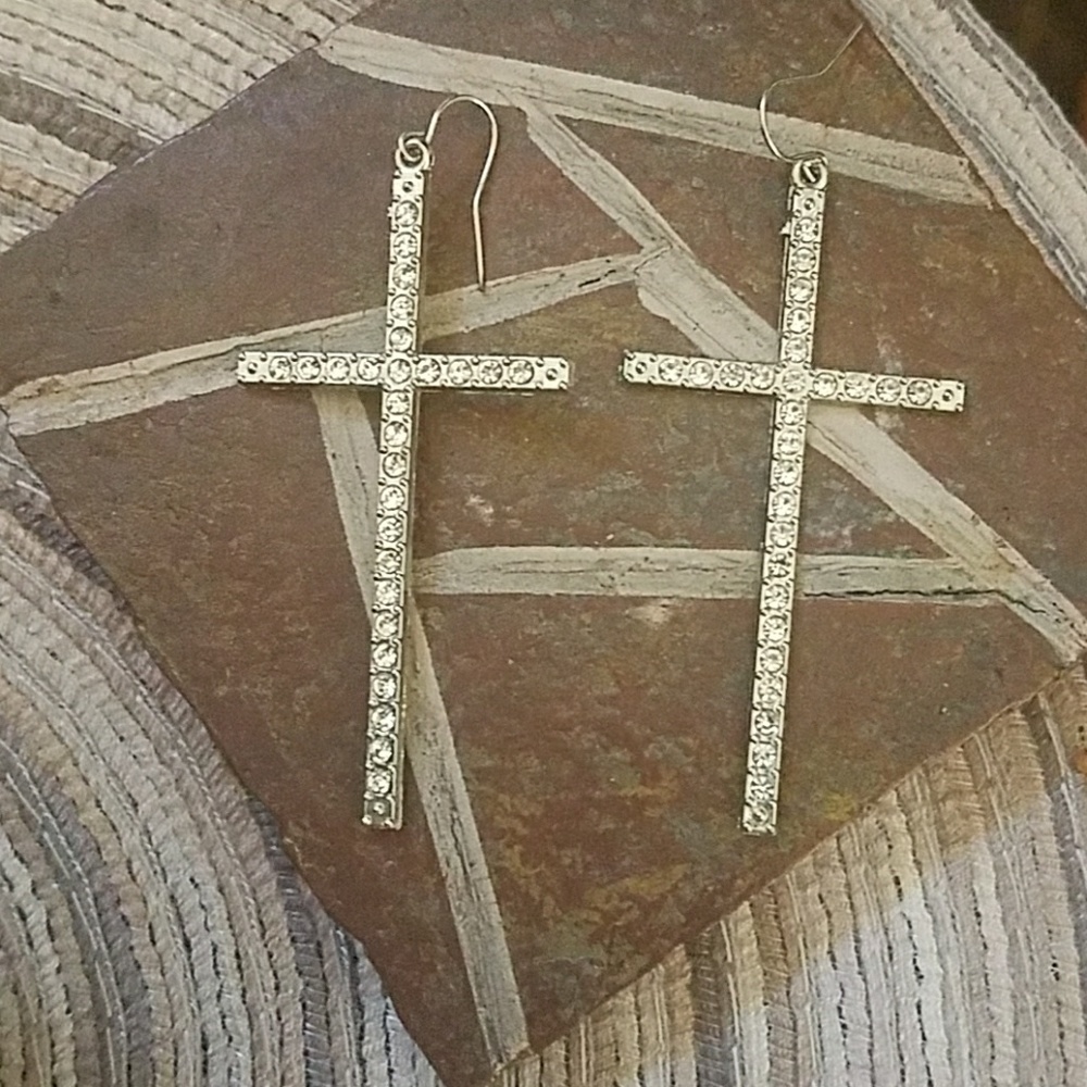 Silver tone earrings