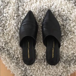 Intentionally Blank Black Mules, 37