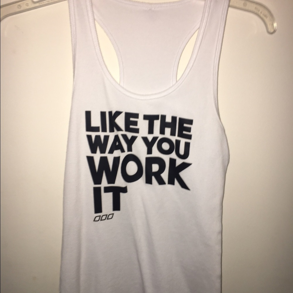 White Ribbed Lorna Jane Tank XS