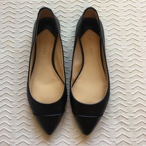 Gianni Bini Black Leather Flats. Size 6.5.